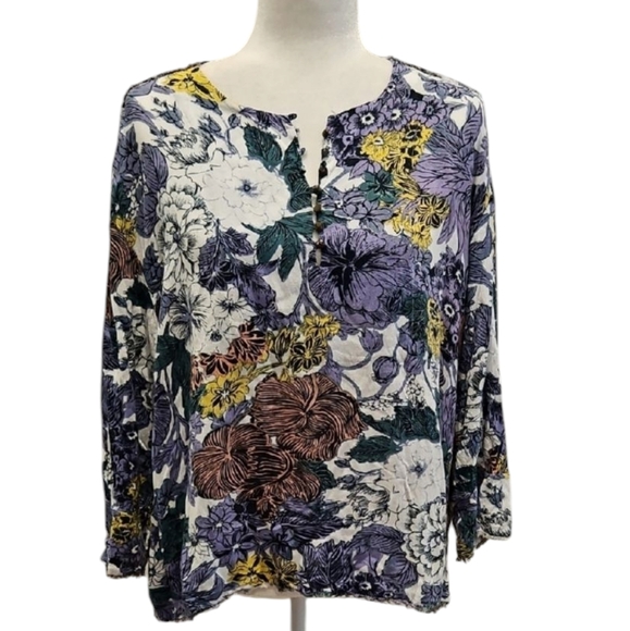 Maeve Tops - Anthropologie MAEVE Floral Print Bohemian Style Popover Top, size XL